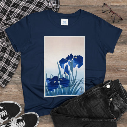 Irises by Ohara Koson Women's Midweight Cotton Tee