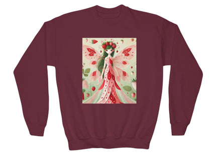 Strawberry Fairy Delight Youth Crewneck Sweatshirt