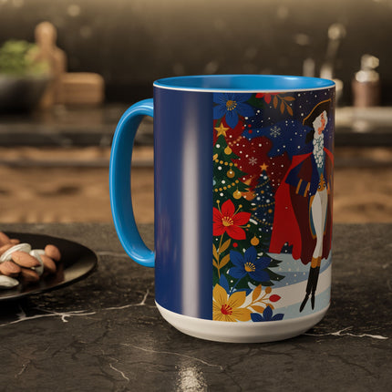 🎭❄️ The Christmas Masquerade Lady Colorful Mug – Art Deco Holiday Fantasy