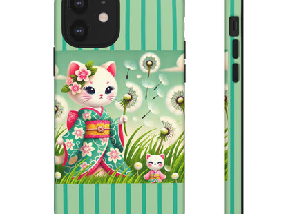 Geisha Kitten and the Dandelion Phone Cases