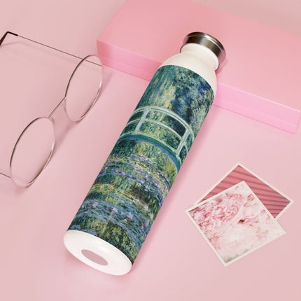 Water Lilies and Japanese Bridge by Claude Monet Slim Water Bottle