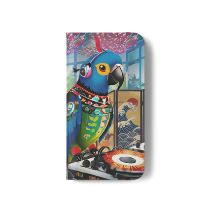 🎧🦜 Parrot DJ Flip Case – Neon Beats & Cyber Groove