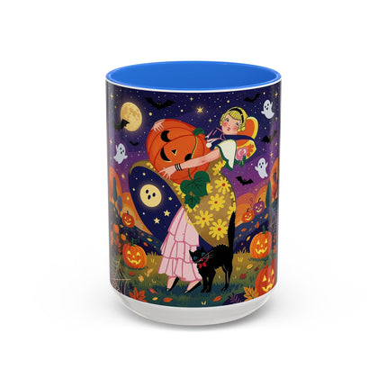 🎃🐈‍⬛ The Pumpkin Moon Embrace Colorful Mug – Whimsical Halloween Charm