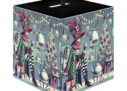 Whimsical Christmas Tea Party Light Cube Lamp