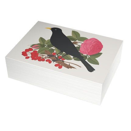 Blackbird & Rose Greeting Card – Timeless Beauty & Elegant Charm
