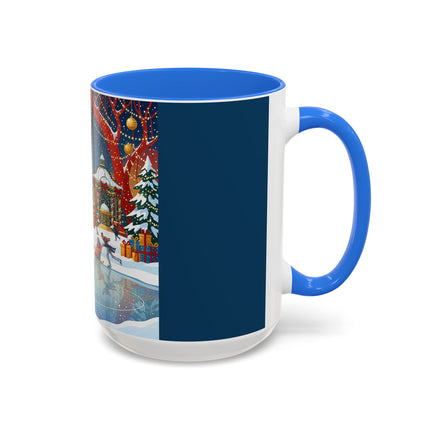 ⛸️🎄 The Christmas Skating Pavilion Colorful Mug – Art Deco Holiday Fantasy