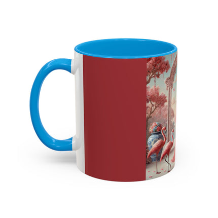 Petals, Porcelain, and Flamingos Colorful Mugs (11oz, 15oz)