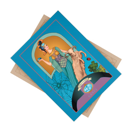 March & Aquamarine Ceramic Tile — Gem Series by Sofia Chiostri