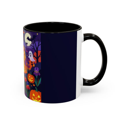🌙🎃 The Moonlit Garden Masquerade Colorful Mug – Floral Halloween Charm
