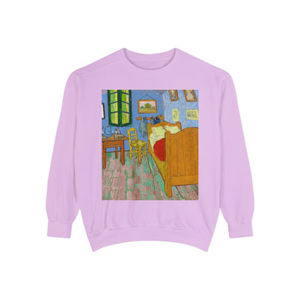 The Bedroom by Vincent van Gogh Unisex Garment-Dyed Sweatshirt