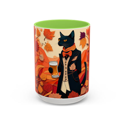 Siamese Cat at an Autumn Harvest Fair Colorful Mugs (11oz, 15oz)
