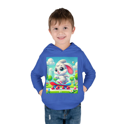 Skateboard Bunny Adventure Toddler Pullover Fleece Hoodie