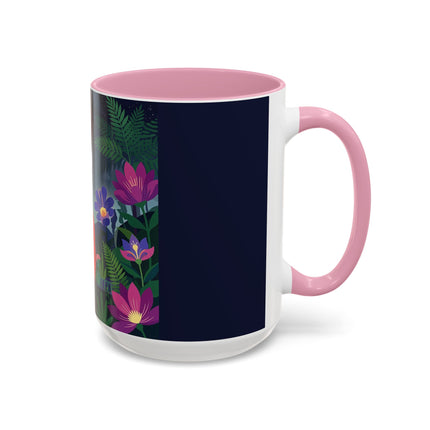 Moonlight Waltz Among The Blossoms Colorful Mugs – Art Deco Floral Enchantment