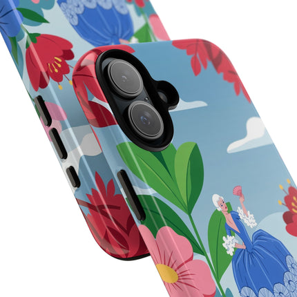 🌺🪭 The Lady Of The Grand Flower Terrace Phone Case – Art Deco Garden Elegance