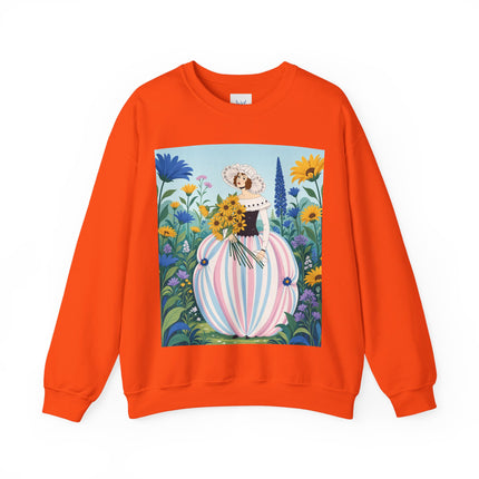 🌻🎀 The Sunflower Garden Bouquet Crewneck Sweatshirt – Art Deco Floral Elegance
