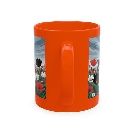🌺☔ The Lady In The Stormy Flower Garden Ceramic Mug – Art Deco Fashion Elegance