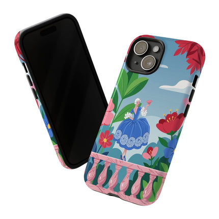 🌺🪭 The Lady Of The Grand Flower Terrace Phone Case – Art Deco Garden Elegance