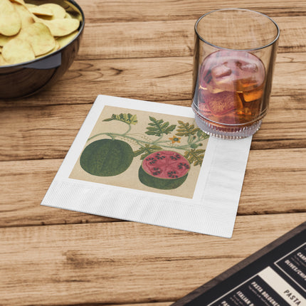 Album of watercolors of Asian fruits and flowers Pl.29 by Anonymous White Coined Napkins