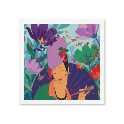 🦋🌺 The Lady Of The Butterfly Garden Napkins – Art Deco Floral Fantasy