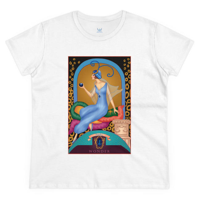 September & Sapphire (from the Gem Series) by Sofia Chiostri Women's Midweight Cotton Tee