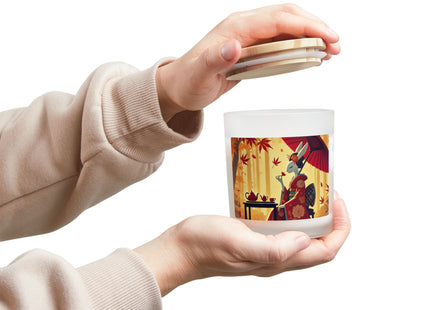 Theatrical Harvest Rabbit Frosted Glass Candle, 11oz