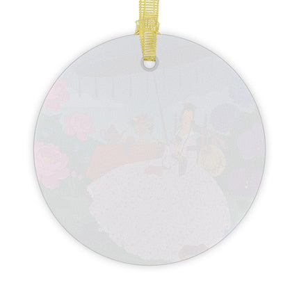 ☕🌸 The Lady Of The Garden Tea Party Glass Ornament – Art Deco Floral Elegance