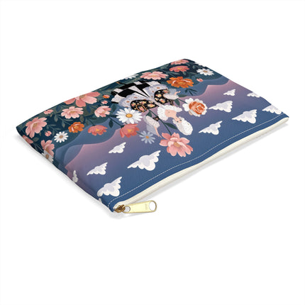 🌸🎀 The Grand Floral Promenade Accessory Pouch – Art Deco Fashion Fantasy