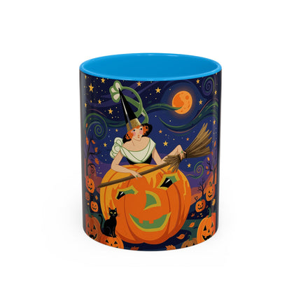 🧙‍♀️🎃 The Witch Of Pumpkin Moon Hollow Colorful Mug – Whimsical Halloween Magic
