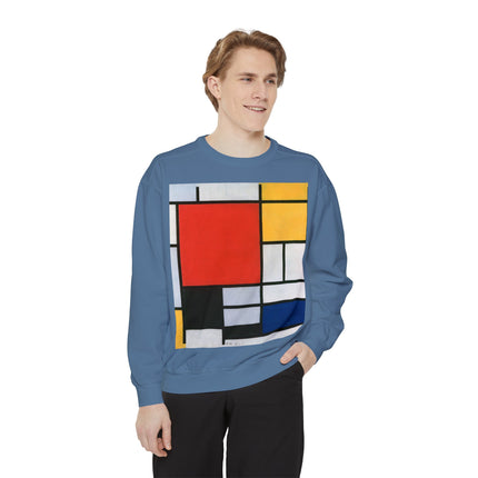 Composition with Red, Yellow, Blue, and Black by Piet Mondrian Garment-Dyed Sweatshirt