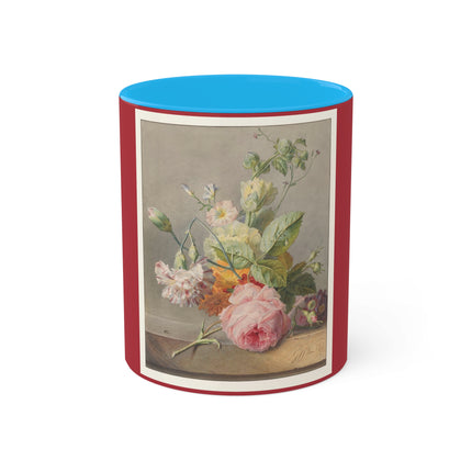 Floral Still Life by Georgius Jacobus Johannes van Os Colorful Mugs, 11oz