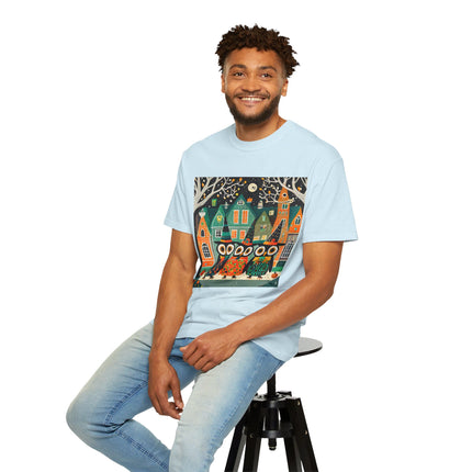Night of the Trick-or-Treating Owlets Unisex Garment-Dyed T-shirt