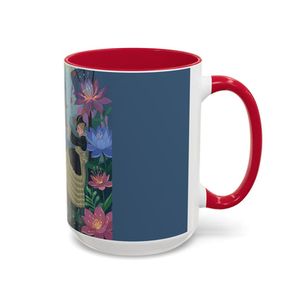 The Ladies And The Enchanted Macaw Colorful Mugs – Art Deco Botanical Elegance