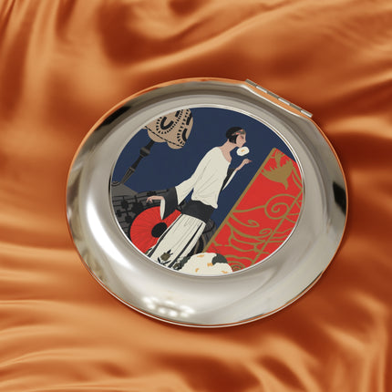 Art Deco Flapper Compact Mirror – Elegant Glamour & Timeless Style