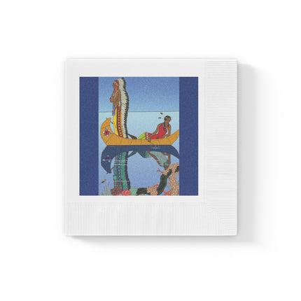 Le long du Missouri by George Barbier White Coined Napkins