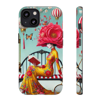 Reading In A Painted Garden Phone Cases