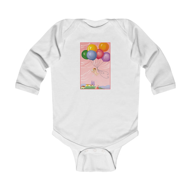 Flight of Innocence Baby Long Sleeve Bodysuit – Vintage Sky Arrival & Dreamlike Wonder