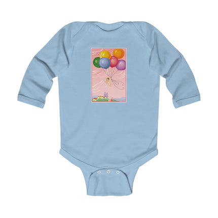 Flight of Innocence Baby Long Sleeve Bodysuit – Vintage Sky Arrival & Dreamlike Wonder