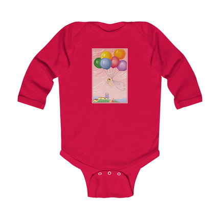 Flight of Innocence Baby Long Sleeve Bodysuit – Vintage Sky Arrival & Dreamlike Wonder