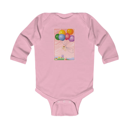Flight of Innocence Baby Long Sleeve Bodysuit – Vintage Sky Arrival & Dreamlike Wonder