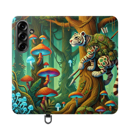 🐅🌿 Silent Stripes Flip Case – Stealth, Grace & Enchanted Forest