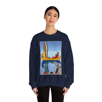 Le long du Missouri (Indian couple on the Missouri River) by George Barbier Heavy Blend™ Crewneck Sweatshirt