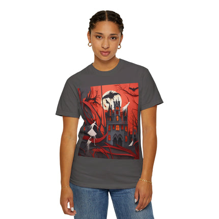 Halloween Night Scene Unisex Garment-Dyed T-shirt