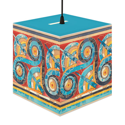 Reproduction of S-Spiral Frieze by Emile Gilliéron Light Cube Lamp
