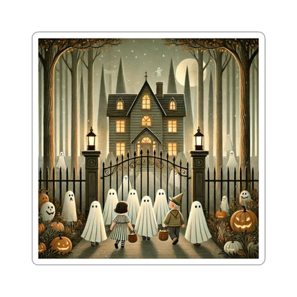 Ghostly Welcome – A Halloween Night Kiss-Cut Stickers (4 Sizes)