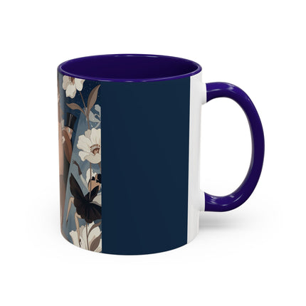 🌸✨ The Midnight Magnolia Masquerade Colorful Mug – Art Deco Nocturne
