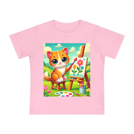 Kitten’s Creative Day Baby T-Shirt – A Little Artist at Play