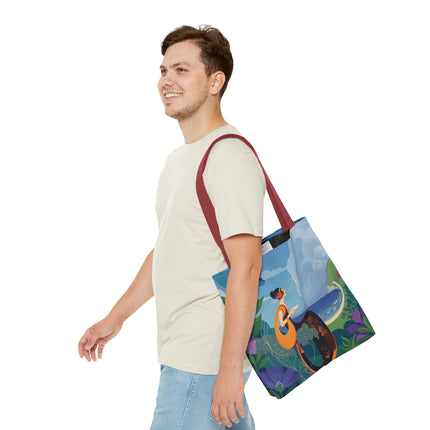 🌊🌺 The Lady Of The Seaside Garden Tote Bag – Art Deco Coastal Fantasy