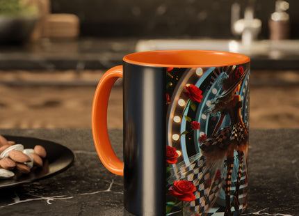 Halloween Witch Through the Mirror Colorful Mugs (11oz, 15oz)