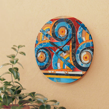 Reproduction of S-Spiral Frieze by Emile Gilliéron Acrylic Wall Clock, Round and Square