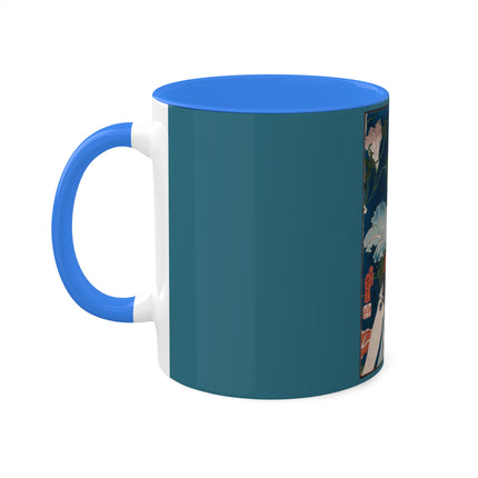 Modern Gallants with Morning Glories by Tsukioka Yoshitoshi Colorful Mugs, 11oz